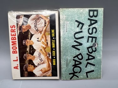 West Corp. Cello Fun Pack Repack 1964 Topps Baseball Unopened Pack W/ AL Bombers Mickey Mantle On