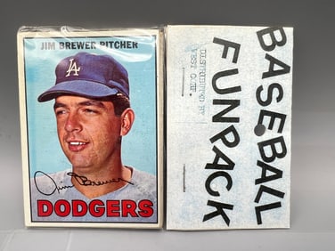 West Corp. Cello Fun Pack Repack 1967 Topps Baseball Unopened Pack - Partial Seal Tear