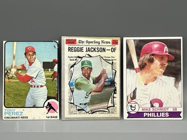 Lot of (3) 1970's Topps Baseball Star Player Cards - Varying Conditions - Perez Is Trimmed - Tony