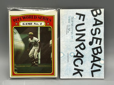 West Corp. Cello Fun Pack Repack 1972 Topps Baseball Unopened Pack W/ Roberto Clemente WS On Front