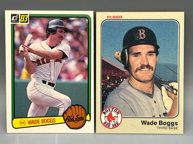 1983 Donruss Wade Boggs RC #586 & 1983 Fleer Wade Boggs RC #179