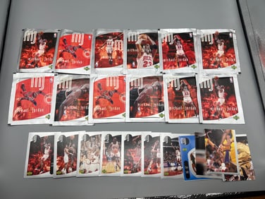 Lot of (12) 1998 Upper Deck Michael Jordan Unopened Sticker Packs W/ Extra Sticker Cards