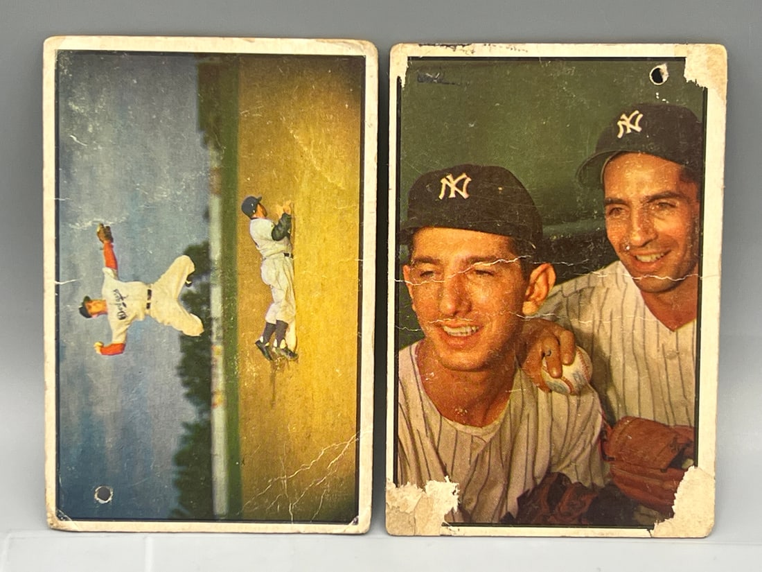 Lot of 2 - 1953 Bowman Color Pee Wee Reese and Phil Rizzuto/Billy Martin - HOF (1 of 2)
