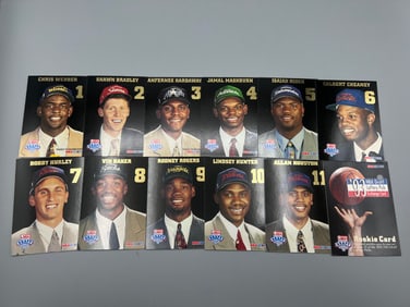 1993 NBA Hoops Basketball Complete Draft Lottery 11 Card Set W/ Redemption Card - Anfernee Hardaway,