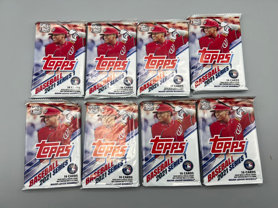 Lot of (8) 2021 Topps Series 1 Baseball Unopened Retail Packs (1 of 2)