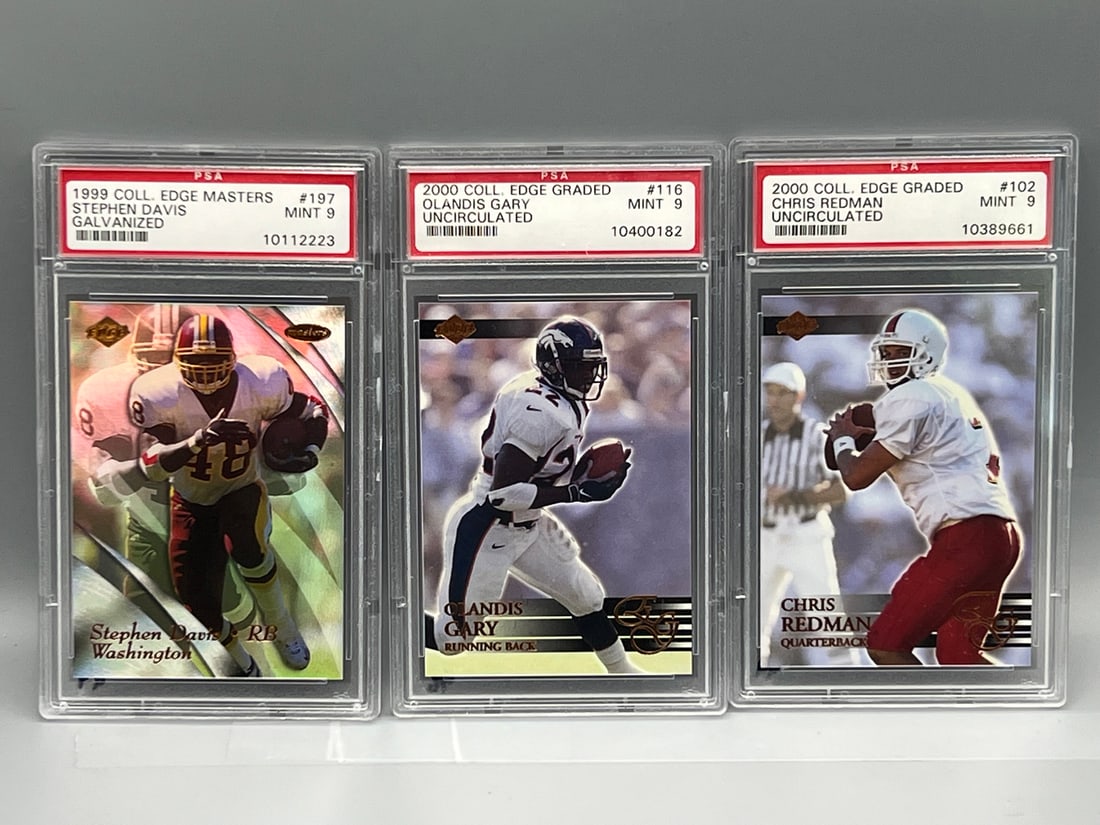 Lot of (3) Collector's Edge Football Graded PSA Mint 9 Cards (1 of 2)