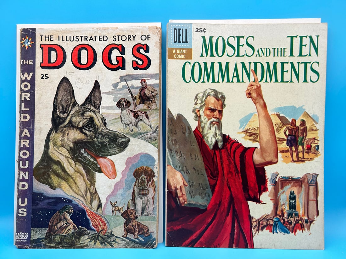 Classics Illustrated Lot of 2 - Illustrated Story of Dogs & Moses and the Ten Commandments (1 of 11)