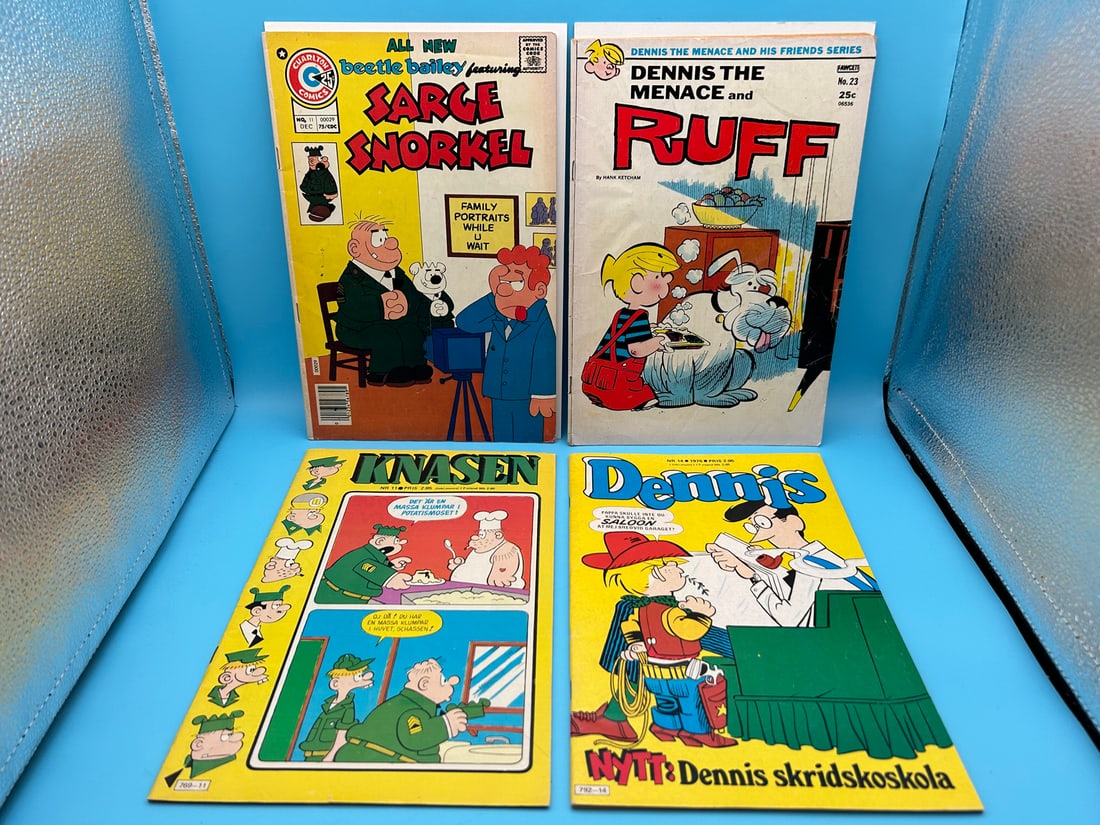 Lot of 4 Misc Comics -Sarge Snorkel, Dennis the Menace - 2 Swedish Comics (1 of 4)