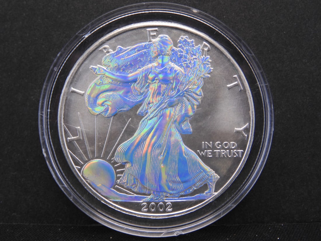2002 American Silver Eagle Hologram One Troy Ounce .999 Fine Silver (1 of 2)