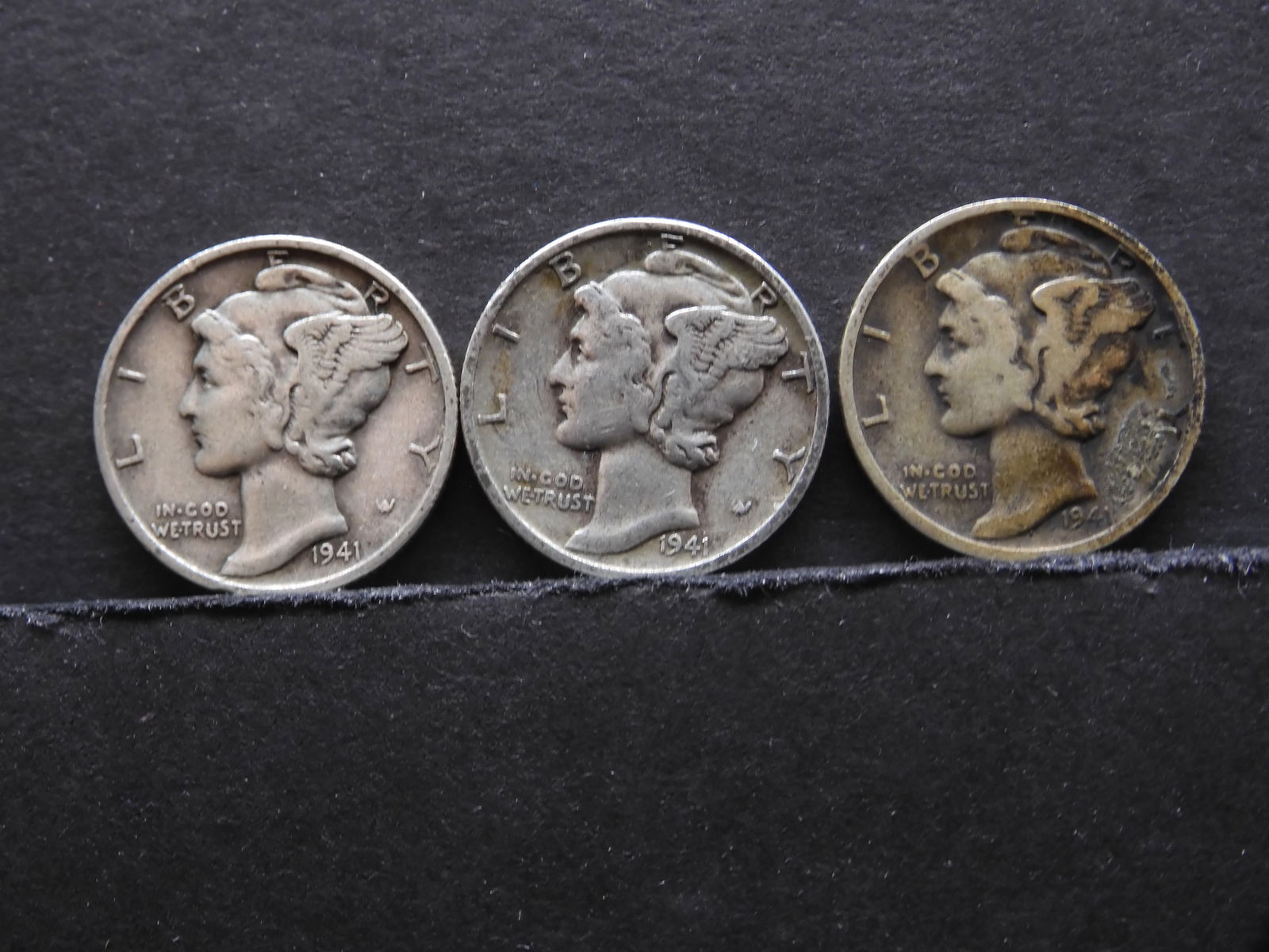 1941 P,D,S Mercury Dimes. 90% Silver (1 of 2)