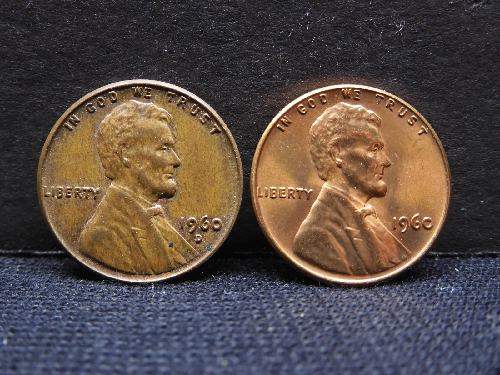 1960-D Small Date + 1960 Large Date Lincoln Memorial Cents (1 of 4)