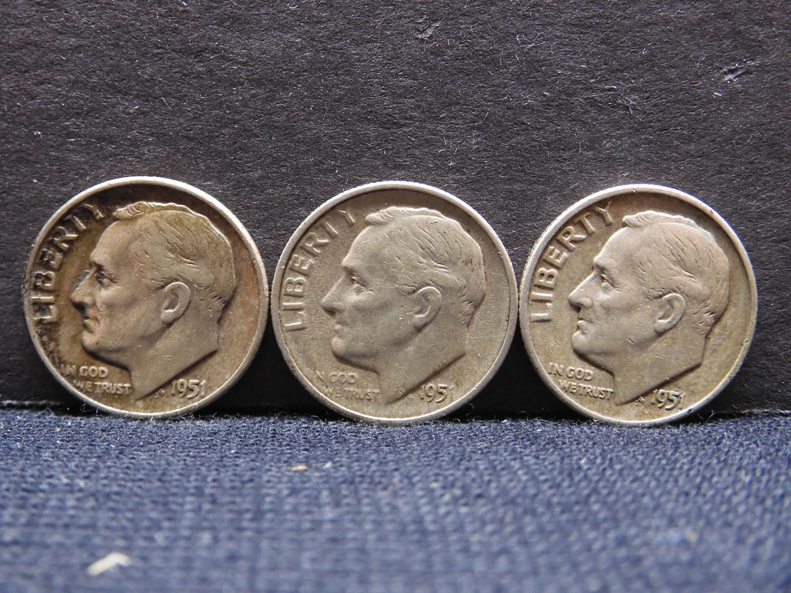 1951 P,D,S Roosevelt Dimes. 90% Silver (1 of 2)
