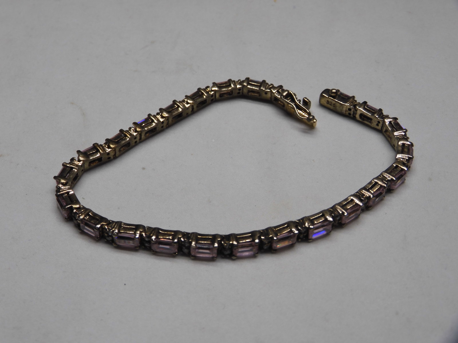 7 inch sterling tennis bracelet. White crystals.: 7 inch sterling tennis bracelet. White crystals.