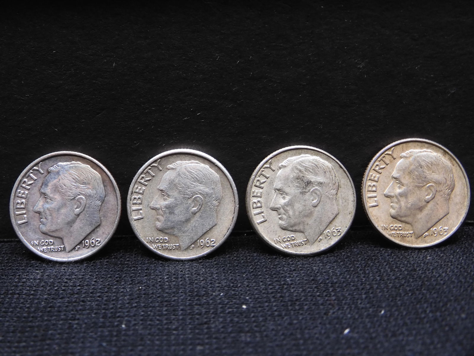 1962 P,D 1963 P,D  Roosevelt Dimes. 90% Silver (1 of 4)