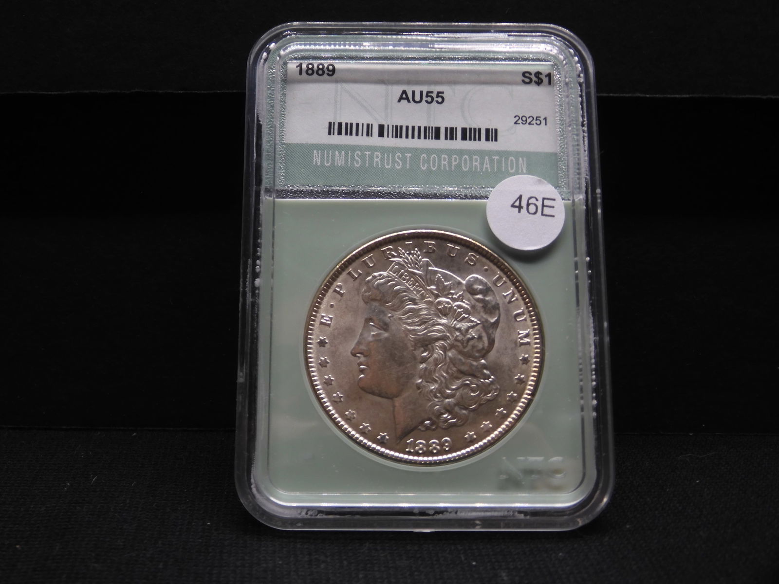 1889 Morgan Dollar. 90% Silver. AU55- Numistrust Corp (1 of 4)