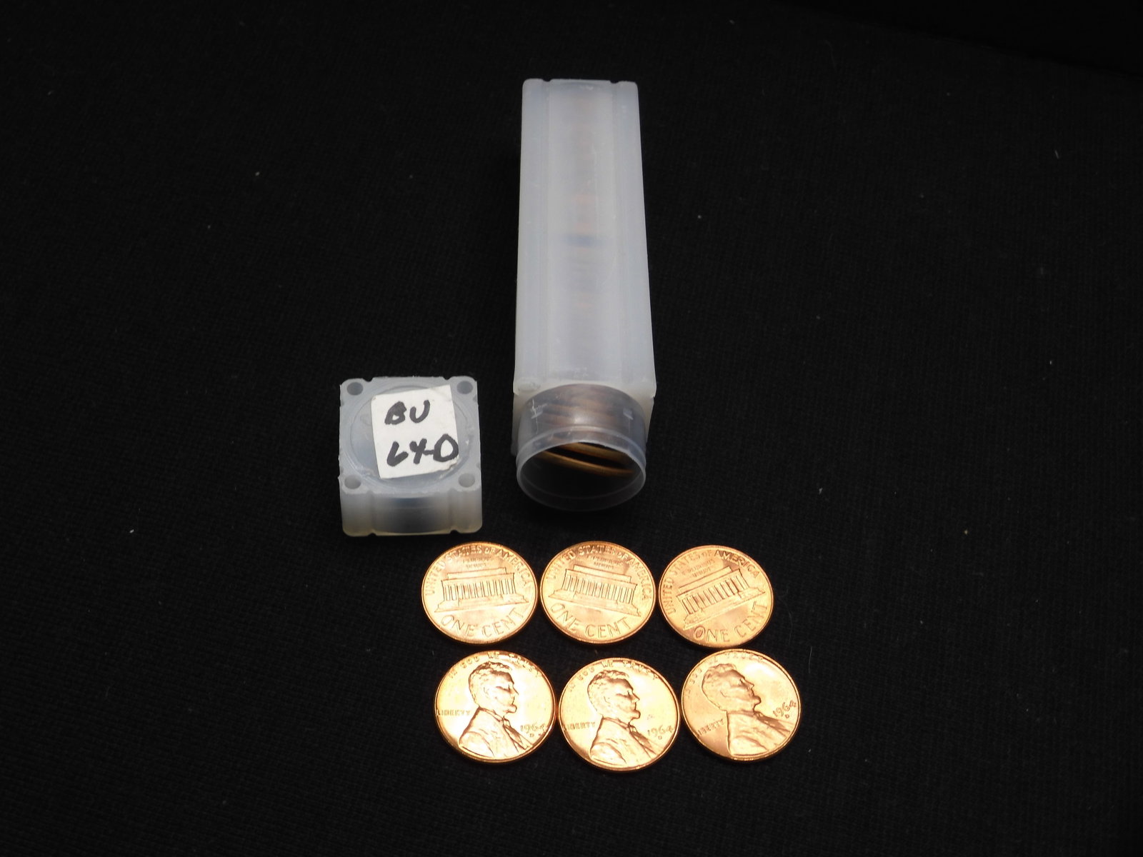 Tube of 1964-D Red BU Copper Lincoln Memorial Cents: Tube of 1964-D Red BU Copper Lincoln Memorial Cents