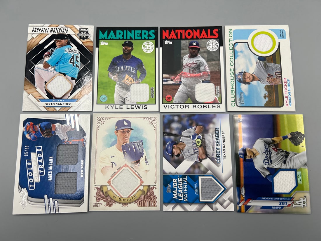 Lot of (8) Assorted Baseball Jersey/Relic Cards - Varying Conditions (1 of 2)