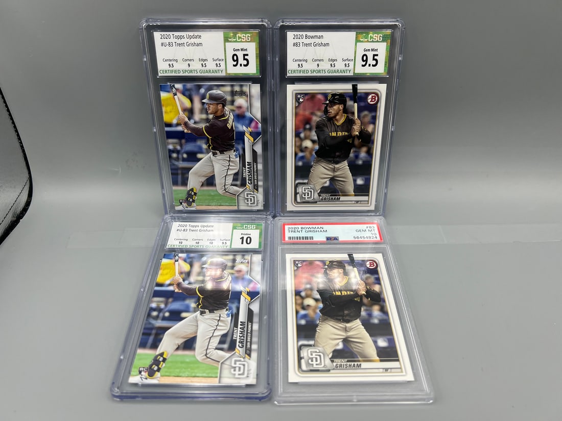 Lot of (4) Assorted Trent Grisham PSA & CSG Graded Baseball Rookie Cards (1 of 2)