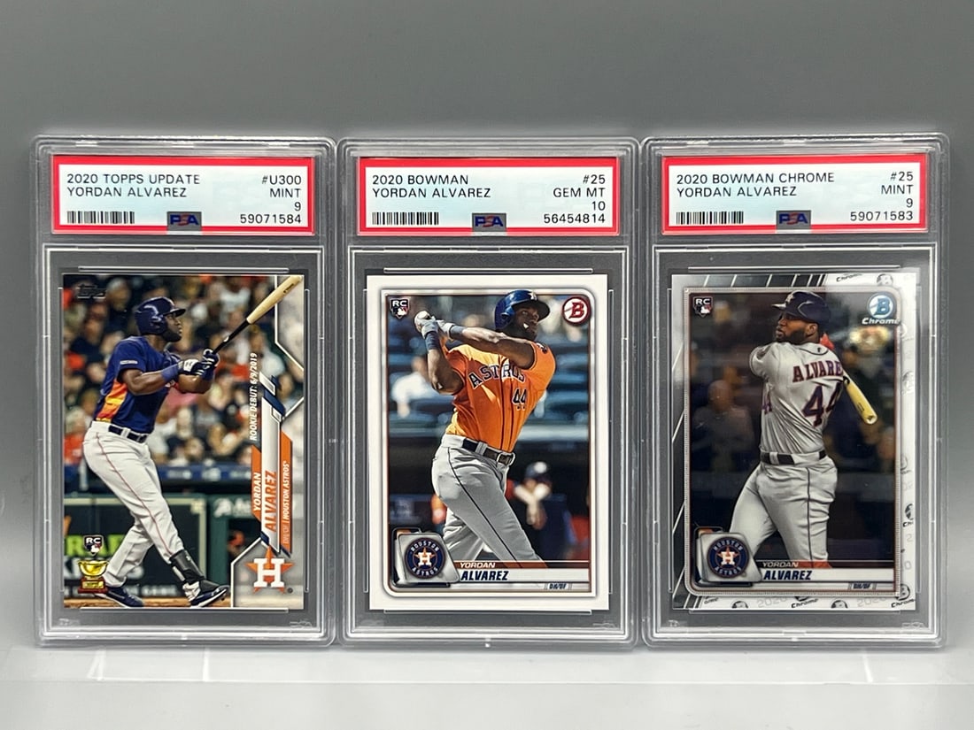 Lot of (3) Assorted Yordan Alvarez PSA Graded Baseball Rookie Cards (1 of 2)
