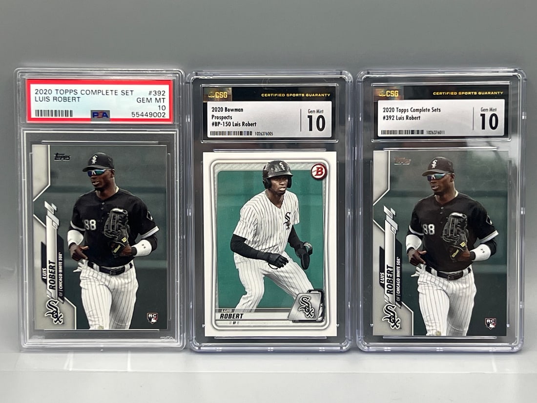 Lot of (3) Assorted Luis Robert PSA & CSG Graded Gem Mint 10 Baseball Rookie/Prospect Cards (1 of 2)