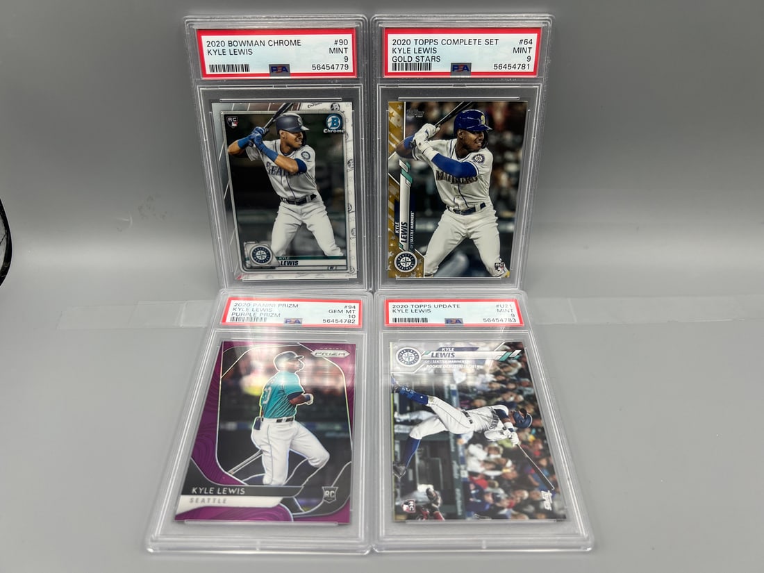 Lot of (4) Assorted Kyle Lewis PSA Graded Baseball Rookie Cards (1 of 2)