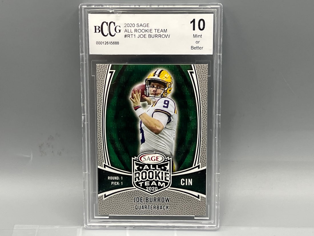 2020 Sage Joe Burrow All Rookie Team RC #RT1 BCCG 10: 2020 Sage Joe Burrow All Rookie Team RC #RT1 BCCG 10
