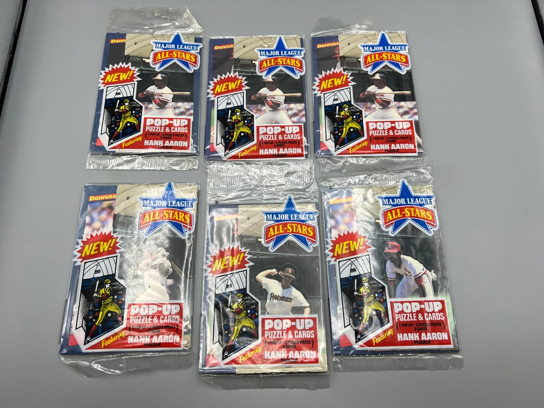 Lot of (6) 1986 Donruss All Stars Pop Ups Baseball Unopened Packs (1 of 2)