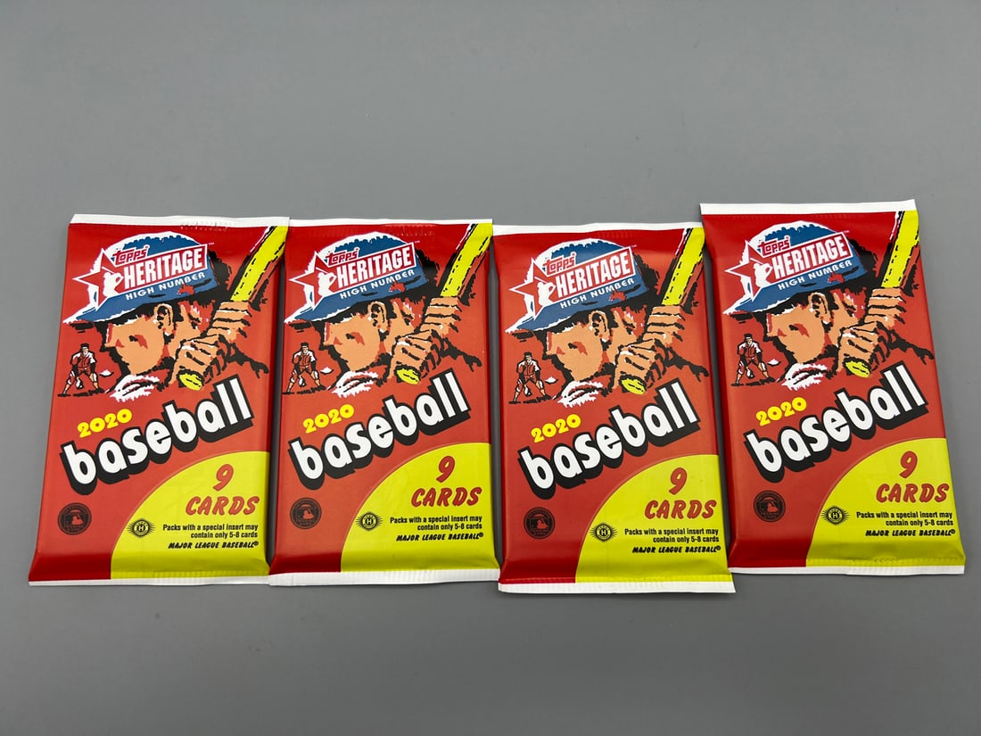 Lot of (4) 2020 Topps Heritage High Number Baseball Unopened Retail Packs (1 of 2)