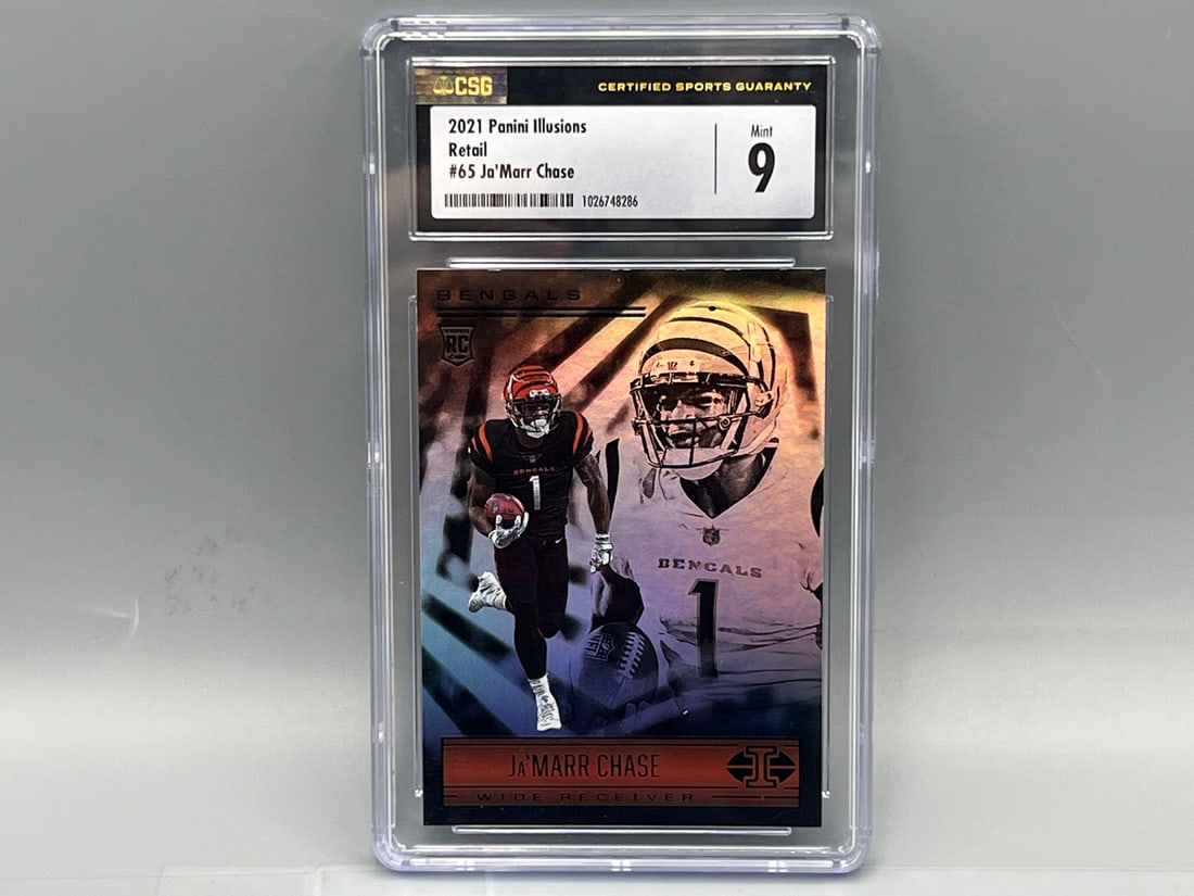 2021 Panini Illusions Retail Ja'Marr Chase RC #65 CSG Mint 9 (1 of 2)