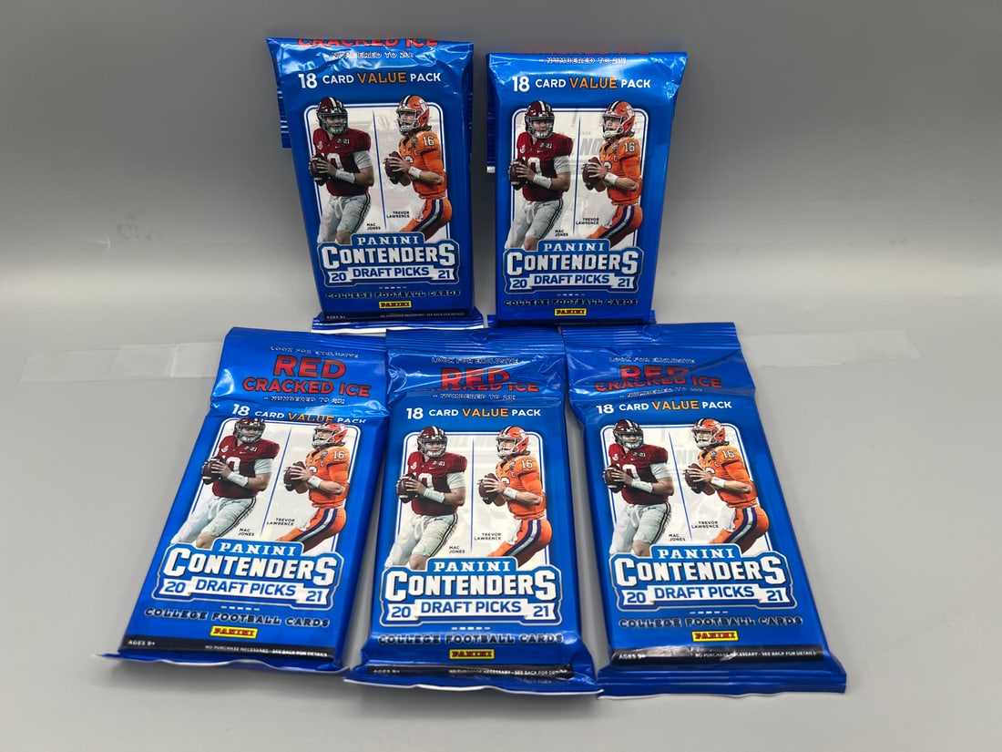Lot of (5) 2021 Panini Contenders Draft Picks Football Unopened Value Packs (1 of 2)