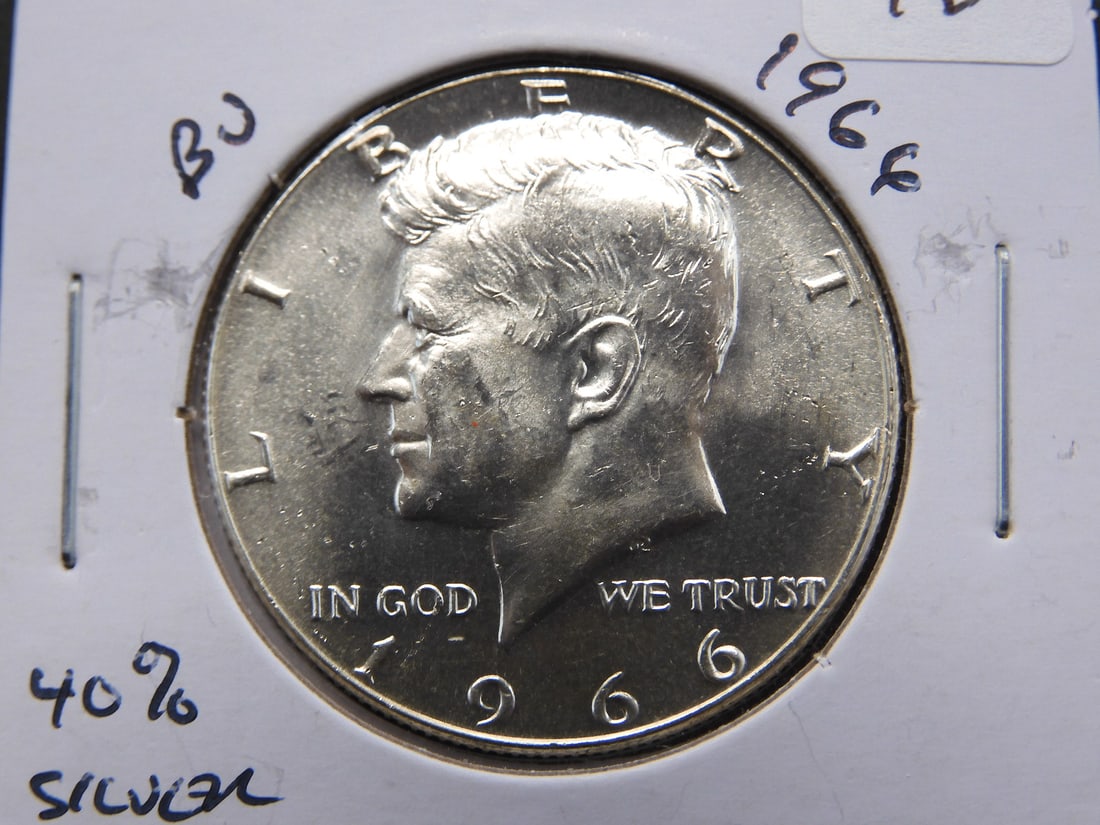 1966 40% Silver Kennedy Half Dollar (1 of 3)