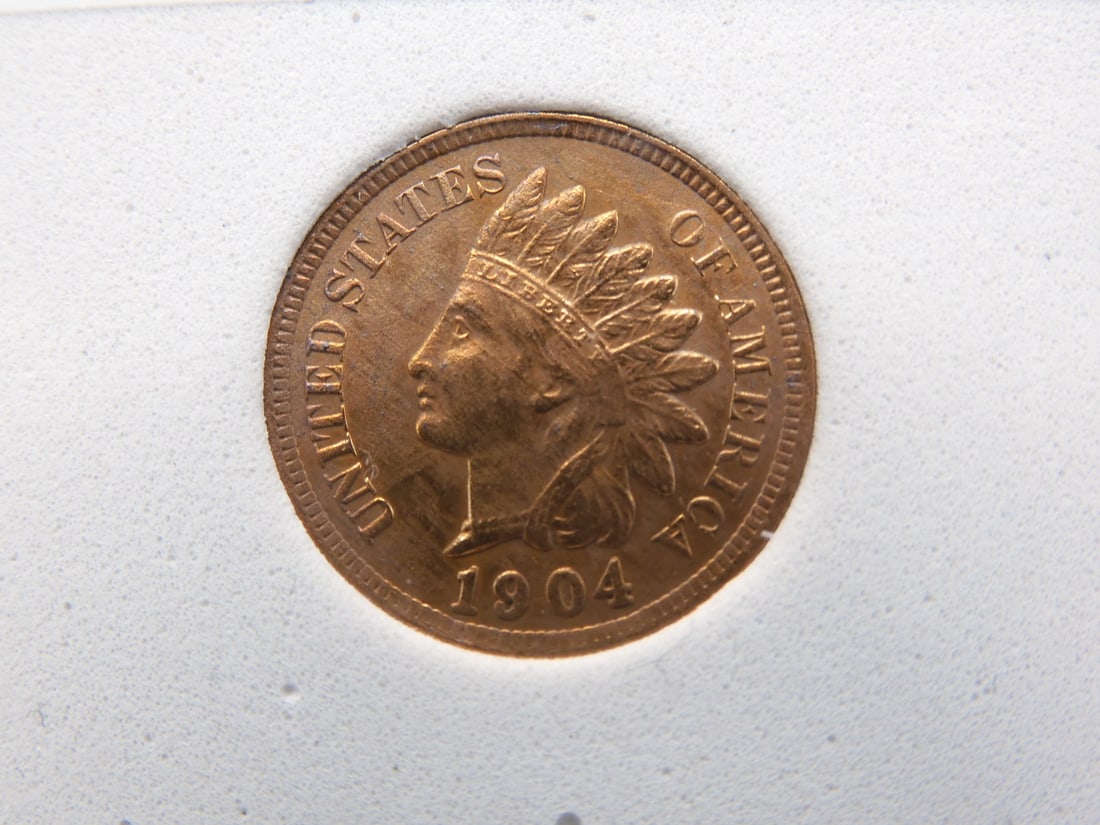 1904 Indian Head Penny, 4 Diamonds, cleaned (1 of 3)