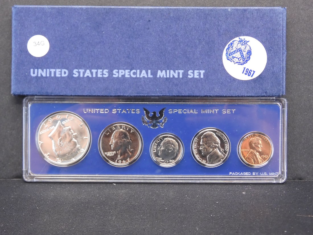 1967 S US Mint Special Mint Set. 40% Silver Kennedy Half Dollar (1 of 3)