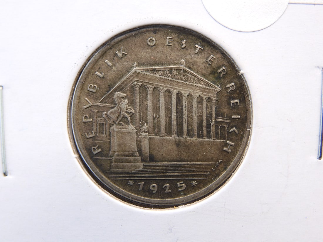 1925 Austria 64% Silver 1 Schilling. Great Details (1 of 3)