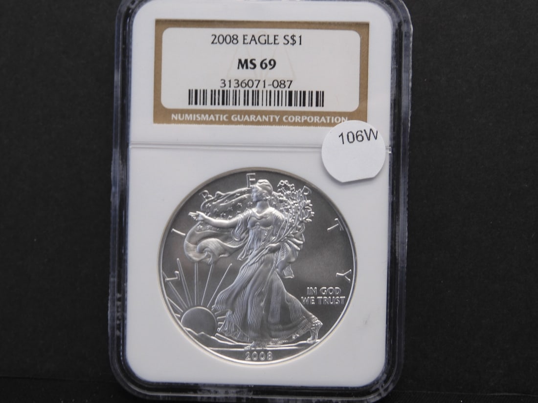 2008 American Silver Eagle NGC Graded MS69 (1 of 3)