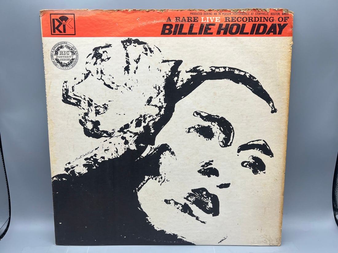 1964 Billie Holiday A Rare Live Recording Vinyl Album W/ Cover Seam Split - M2001: 1964 Billie Holiday A Rare Live Recording Vinyl Album W/ Cover Seam Split - M2001