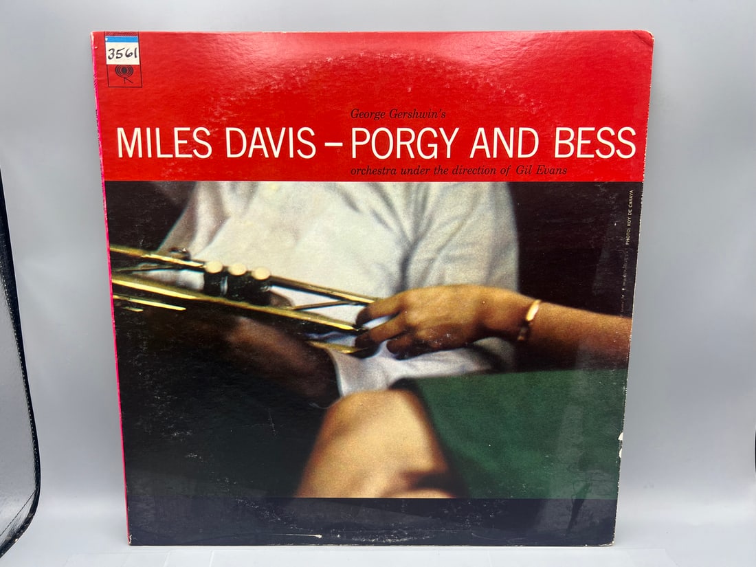 Miles Davis LP: Porgy and Bess (1977), reissue, promo stamp on back cover, numeric sticker on front (1 of 5)