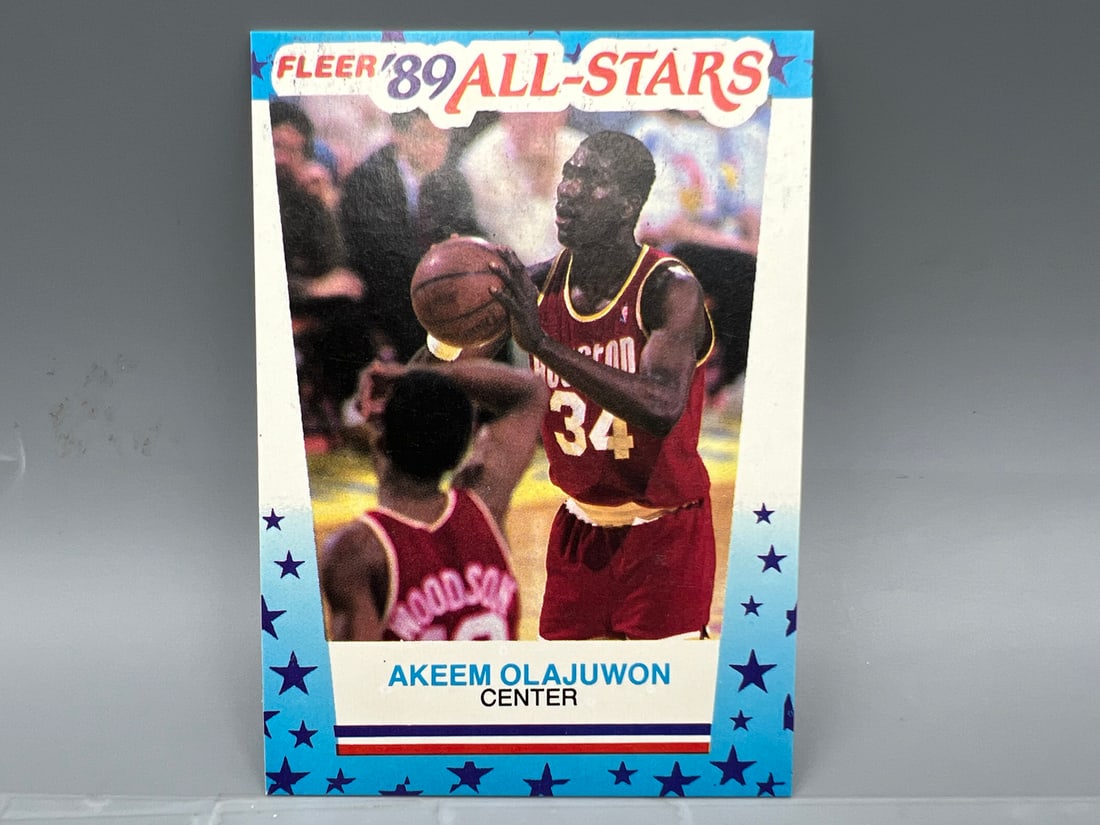 1989 Fleer All-Stars #2 Hakeem Olajuwon Sticker (1 of 2)