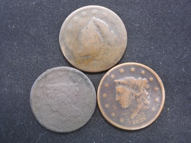 (3) Unknown Date large Cents