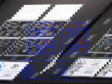 2000-S + 2001-S U.S. Mint Proof Sets w/ State Quarters