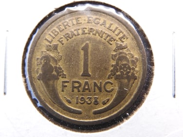 1938 France 1 Franc Coin