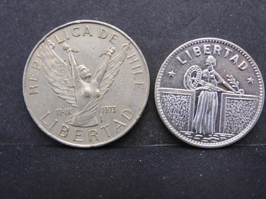(2) Chile Libertad coins