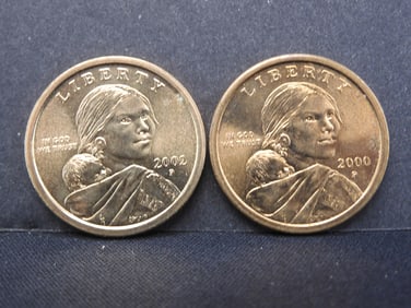 2000 P &2002-P Sacagawea Dollars