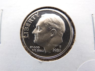 1986-S Cameo Proof Roosevelt Dime