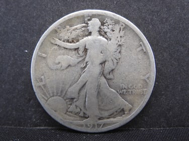 1917-S Reverse MM Walking Liberty Half Dollar