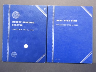 Liberty Stand Qtrs. & Bust Type Dime Whitman holders, empty-NO COINS