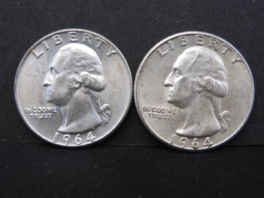 1964-P+D 90% Silver Washington Quarters