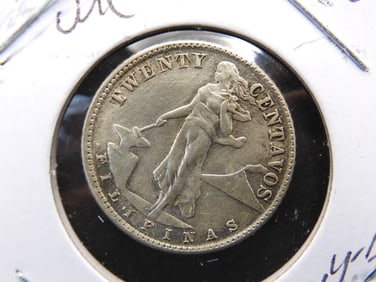 1944-D Philippines 20 Centavos Frosty BU