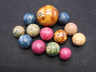 13-Clay Civil War Era 1860-s & 2 Bennington Marbles