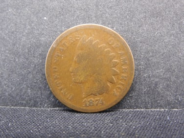 1874 Indian Head Cent Semi-Key Date
